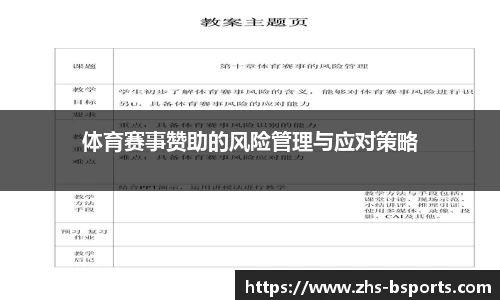 体育赛事赞助的风险管理与应对策略